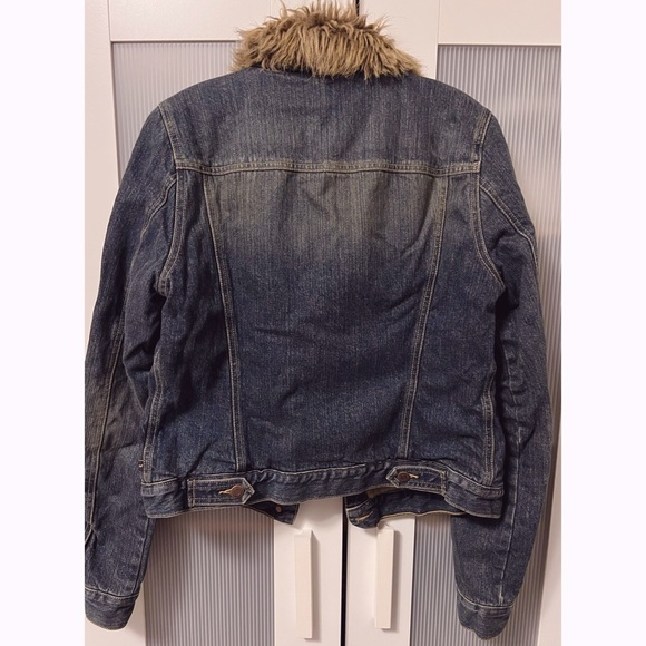 Vintage Abercrombie & Fitch A&F Denim Faux Fur Lined Jacket Y2K - Picture 8 of 8